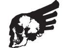 Skull with Gun Mohawk Sticker