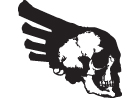 Skull with Gun Mohawk Vinyl Sticker